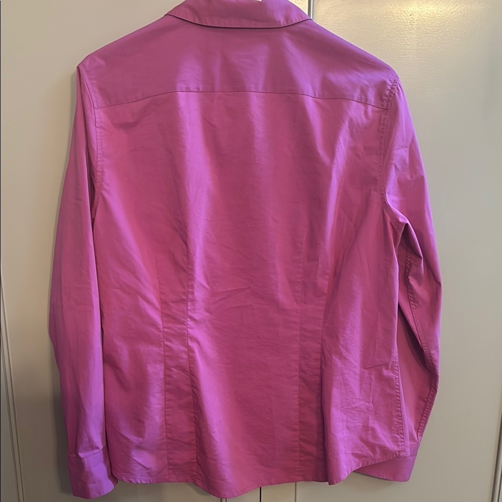 Chico's purple Long Sleeve button down Shirt sz 2 - Picture 4 of 4
